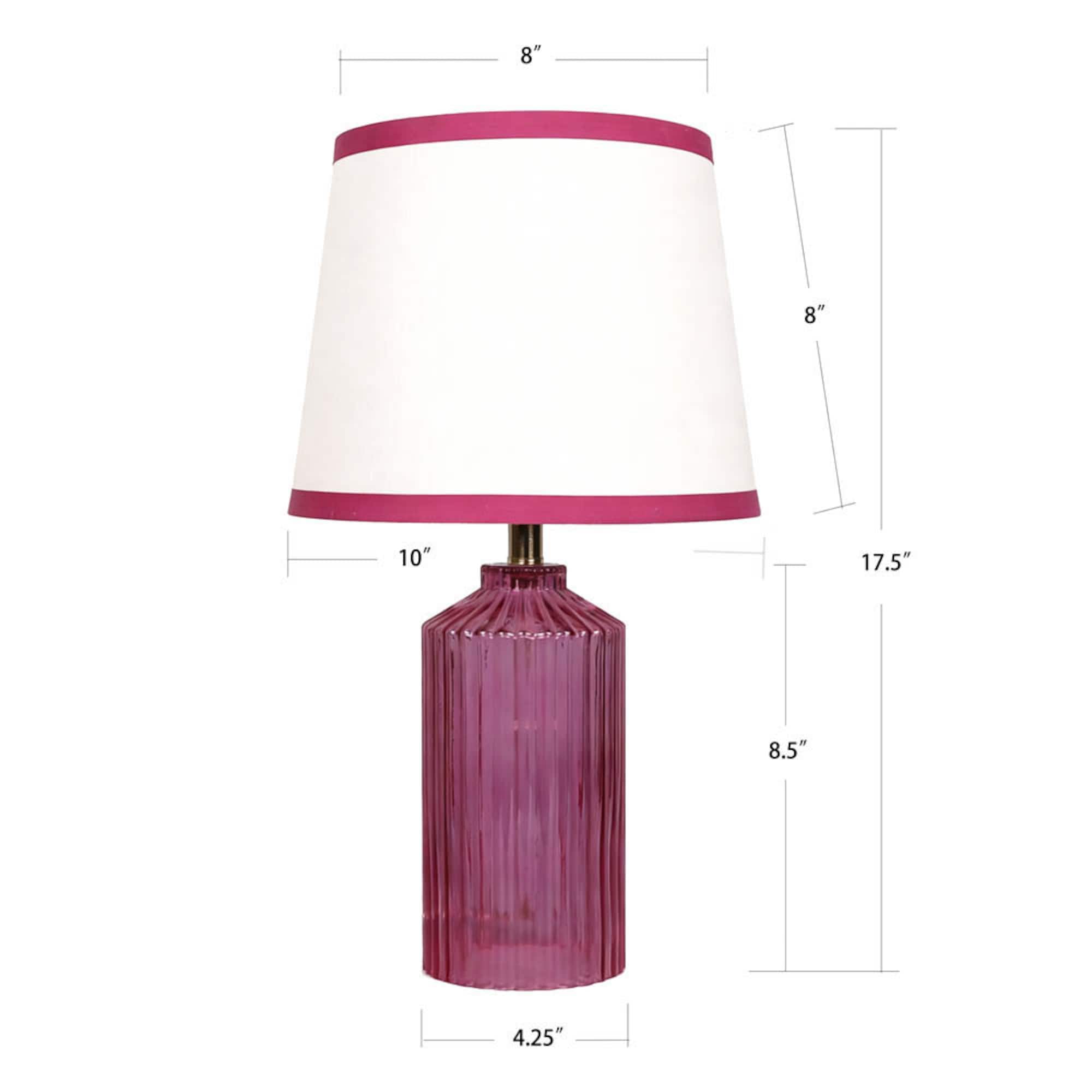 17.5" Pink Glass Table Lamp by Ashland®